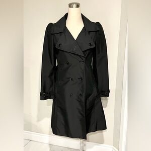 Dolce & Gabbana Black Puffed Sleeve 3/4 length Trench Coat